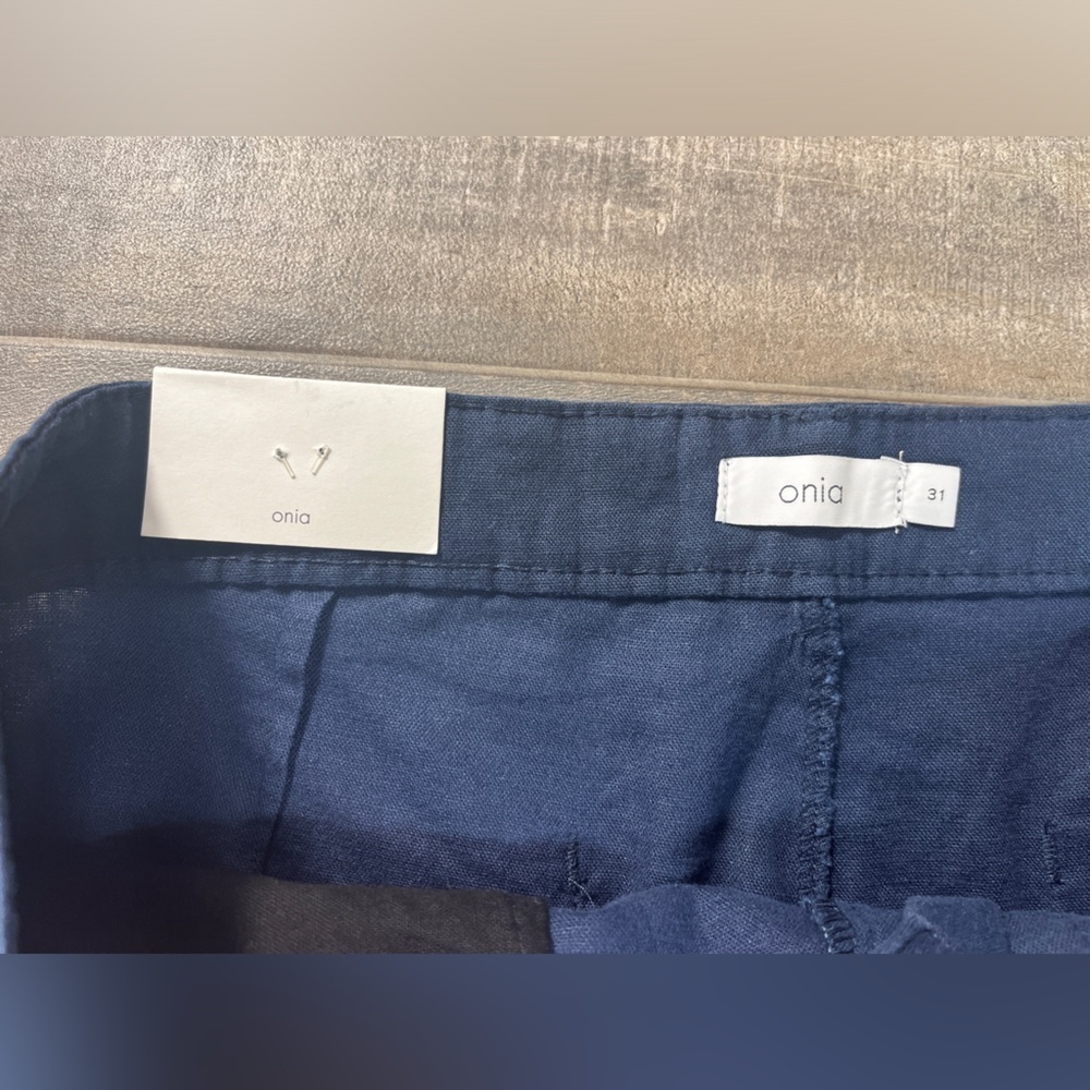 Onia Stretch Linen Traveler Navy Shorts - Picture 5 of 9